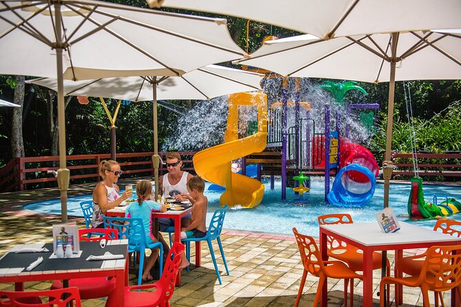 Admission + 2x Zip Line + Unlimited Water Slide Rides - Hand-feed hawksbill turtles at the outdoor reef pool