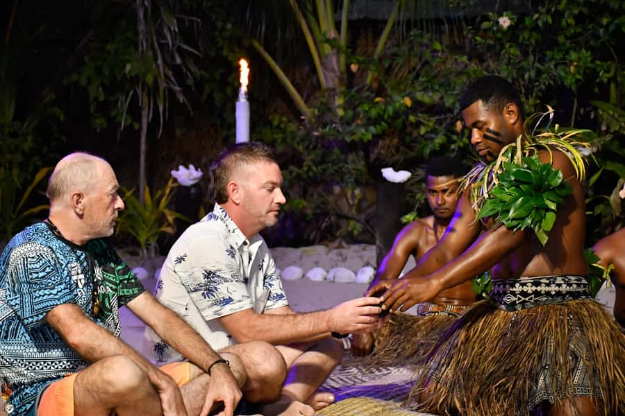 Fiji: Sunset Cruise with Dinner and Fire Show - Bonfire Songs at Sunset